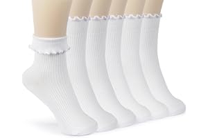BomKinta Ruffle Socks for Women - Lightweight Thin Cuff Frilly Sock - Cute Casual Ankle Socks
