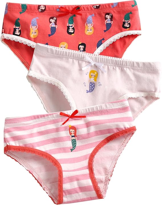 Vaenait Baby 2T7T Girls Panties 3Pack Underwear Set Little Mermaid XL