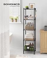 SONGMICS Bathroom Shelf 5-Tier Metal Rack 100 kg Load 123.5 cm Black view 2