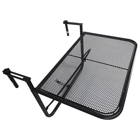 Outsunny Balkonhängetisch Hängetisch höhenverstellbar viereckig Terrasse Metall Schwarz L60 x B56,5 x H45 cm
