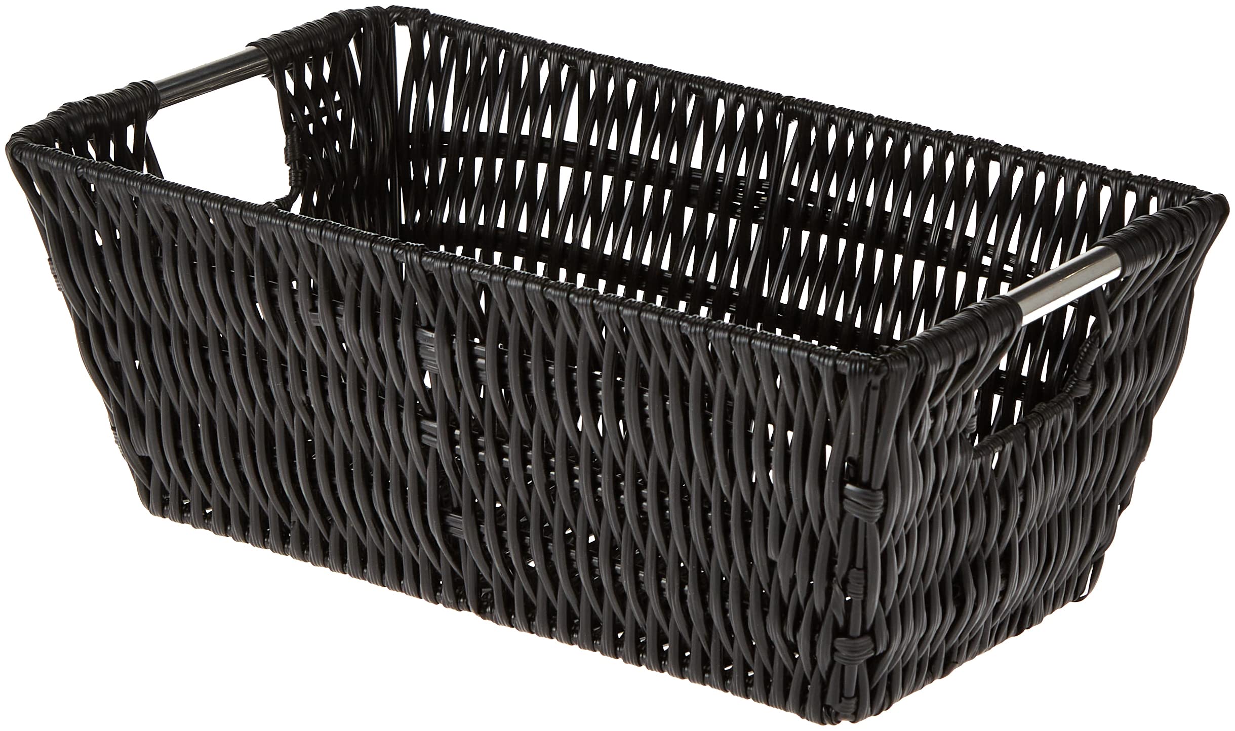 Whitmor Tote Basket, Metal Plastic, Black, 11.4" L x 6.5" W x 4.5" H