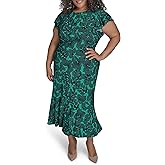 Tommy Hilfiger Womens Flutter Sleeves Jersey Midi Dress