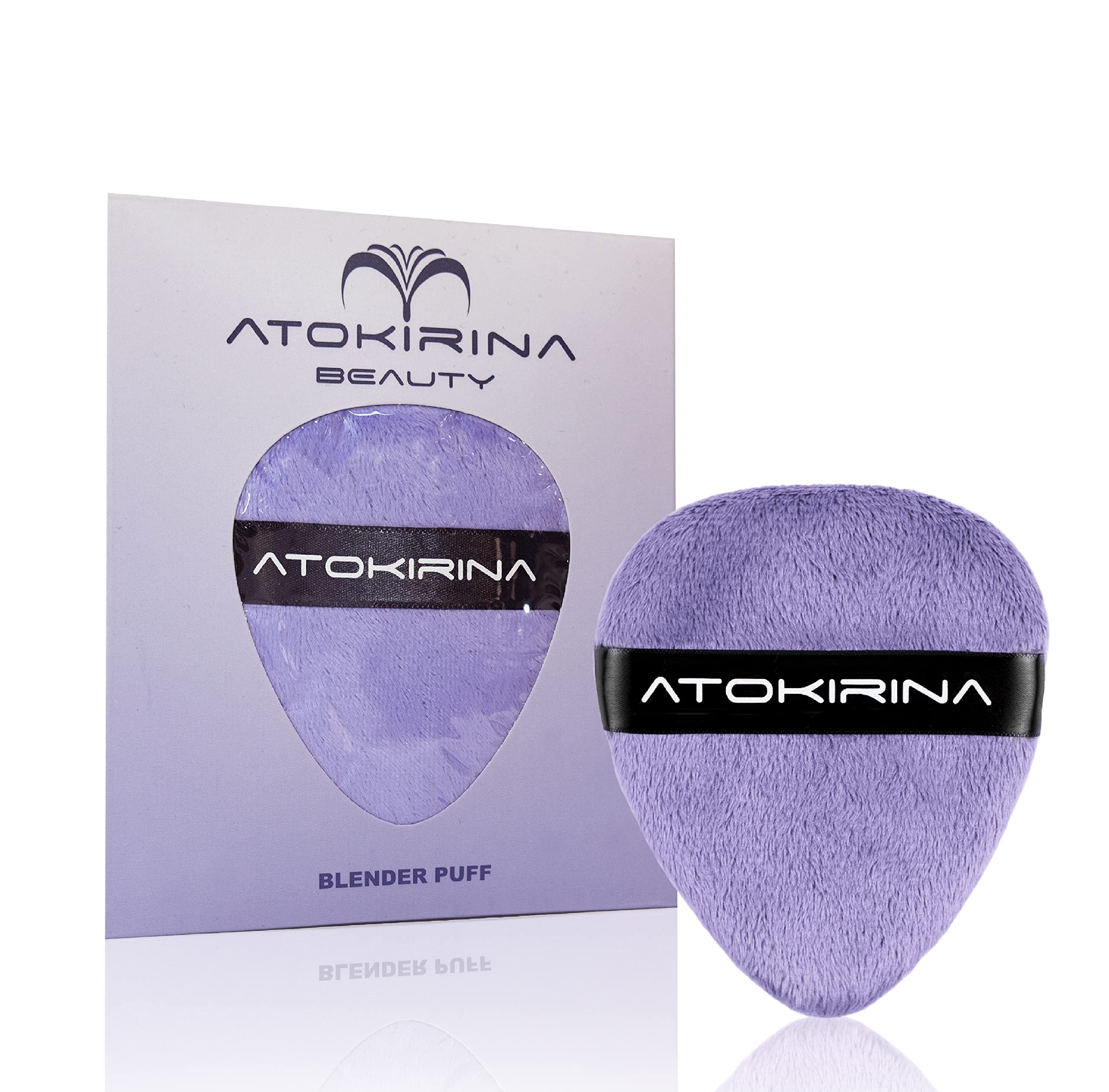 ATOKIRINA Blender ONE Puff, Purple, Polyester - Hypoallergenic Makeup Sponge for Liquid, Creamy, Powder Products, Oval, 1 in package