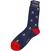 ROCKPORT MEN'S SKULL PRINT PIN DOT DRESS SOCKS ONE SIZE