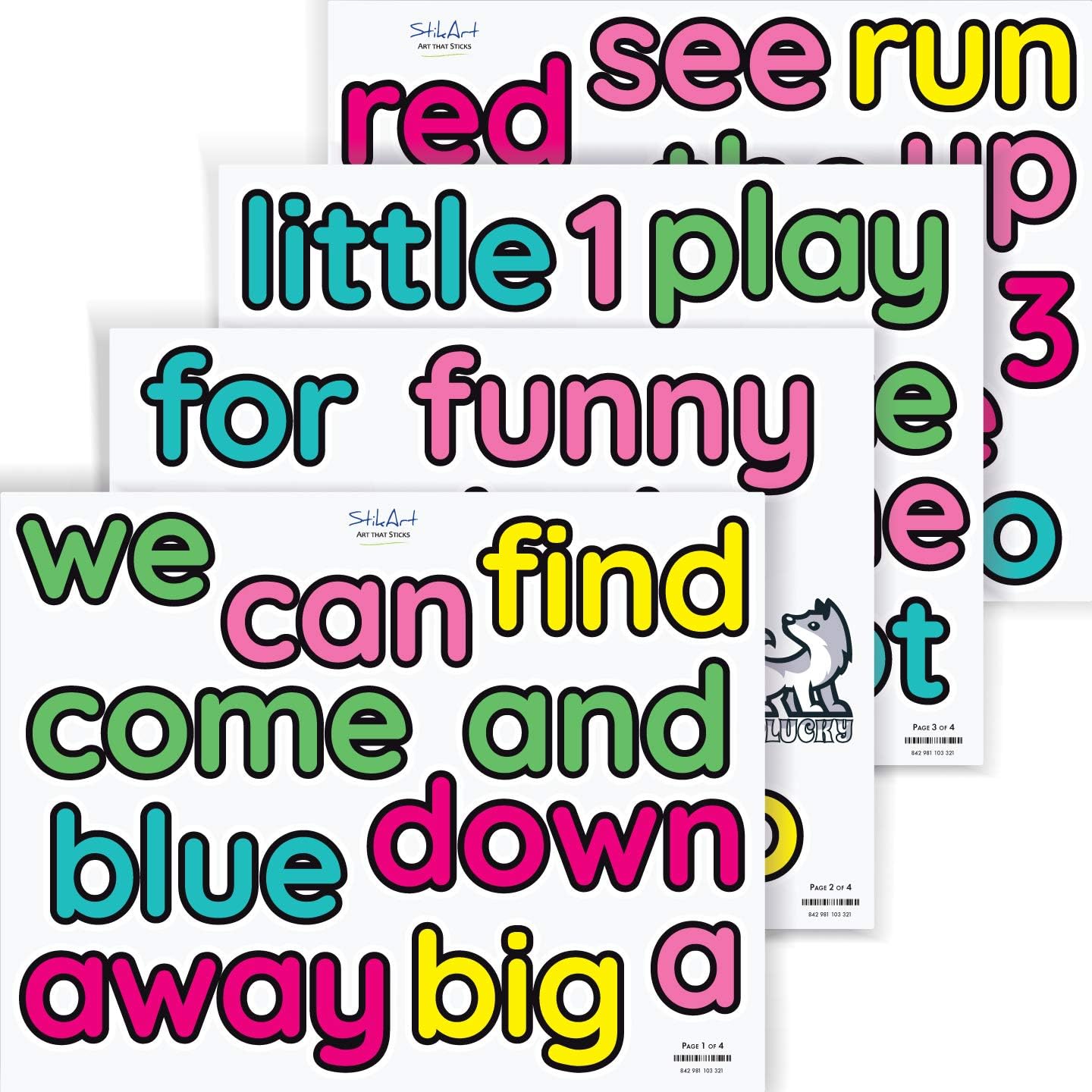 Amazon Com Stikart 40 Dolch Sight Words Wall Decals Pre K List