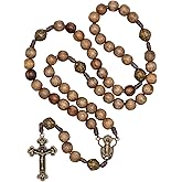 Intercession™ Our Father Sacred Handmade Solid Wood Rosary (Our Lady - Walnut)
