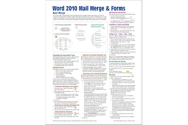 Microsoft Word 2010 Mail Merge & Forms Quick Reference Guide ...