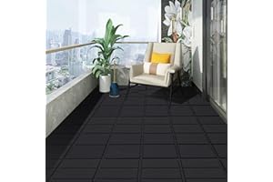 Candockway Plastic Interlocking Deck Tiles, 27 Pack Outdoor Flooring Pavers for Outside Walkway Garden Porch Yard, All Weather Use, Dark Grey(12"x12")