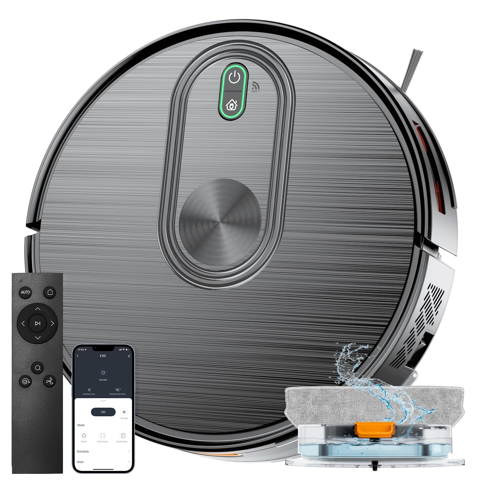 Photo 1 of XIEBro Robot Vacuum and Mop Combo, 6500Pa Strong Suction, 2 in 1 Robotic Vacuum with Gyro Inertial Navigation, 200 Min Runtime, App/Wi-Fi/Voice Control, Slim, for Pet Hair, Hard Floor, Carpet