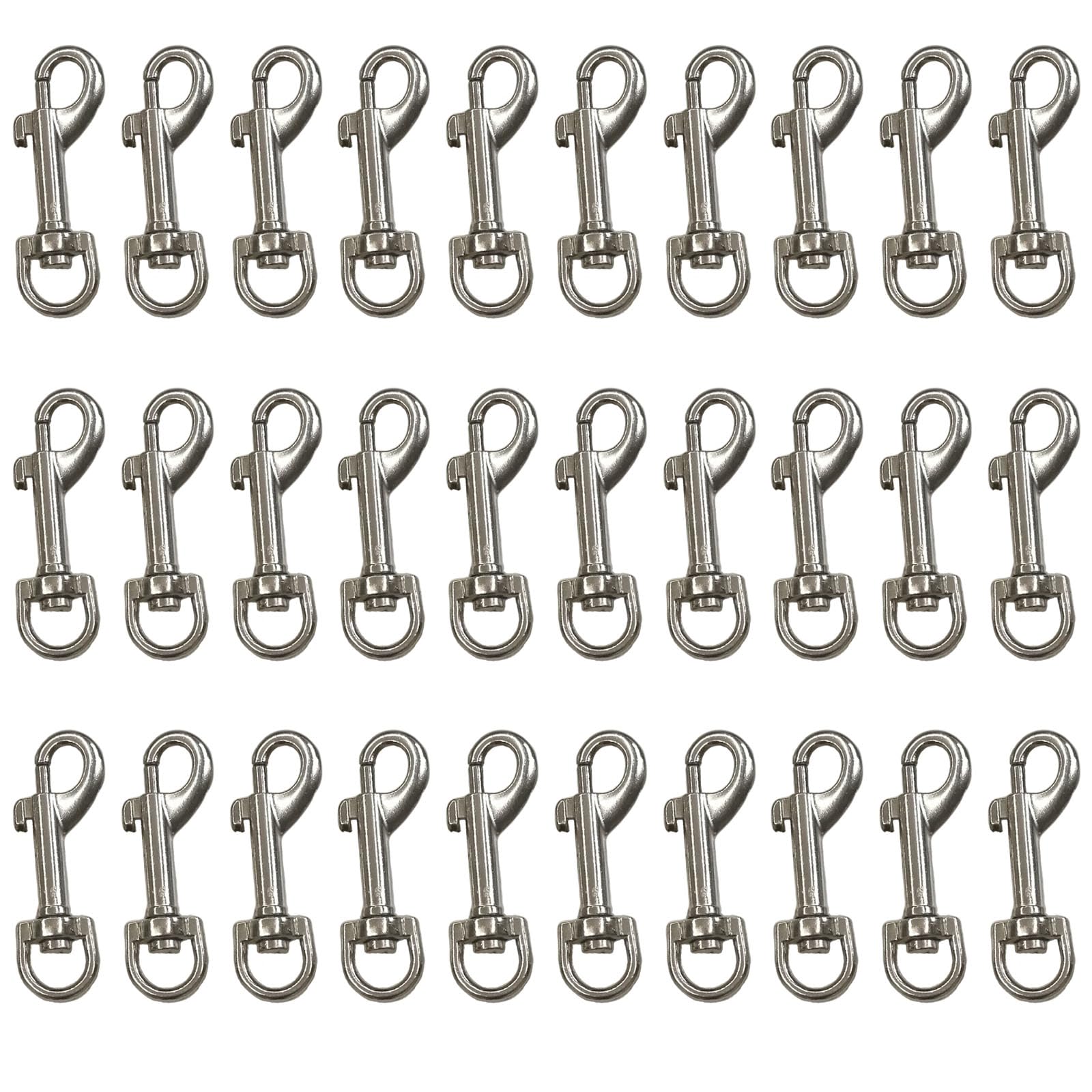 MICREEN 30 Pcs Trigger Clips Clasp, 1.9 inches Zinc Alloy Swivel Eye Snap Clip Hook for Dog Lead, Pet Leashes, Men Keyring, Key Chain, Hiking