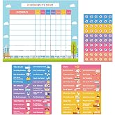 Chore Chart for Kids Magnetic Responsibility Chart Reward Chart 3D Stars | 51 Chores, 60 Stars, Good Behavior Chart, For Home &amp; School - Ideal for Ages 3 -9, Multiple Kids