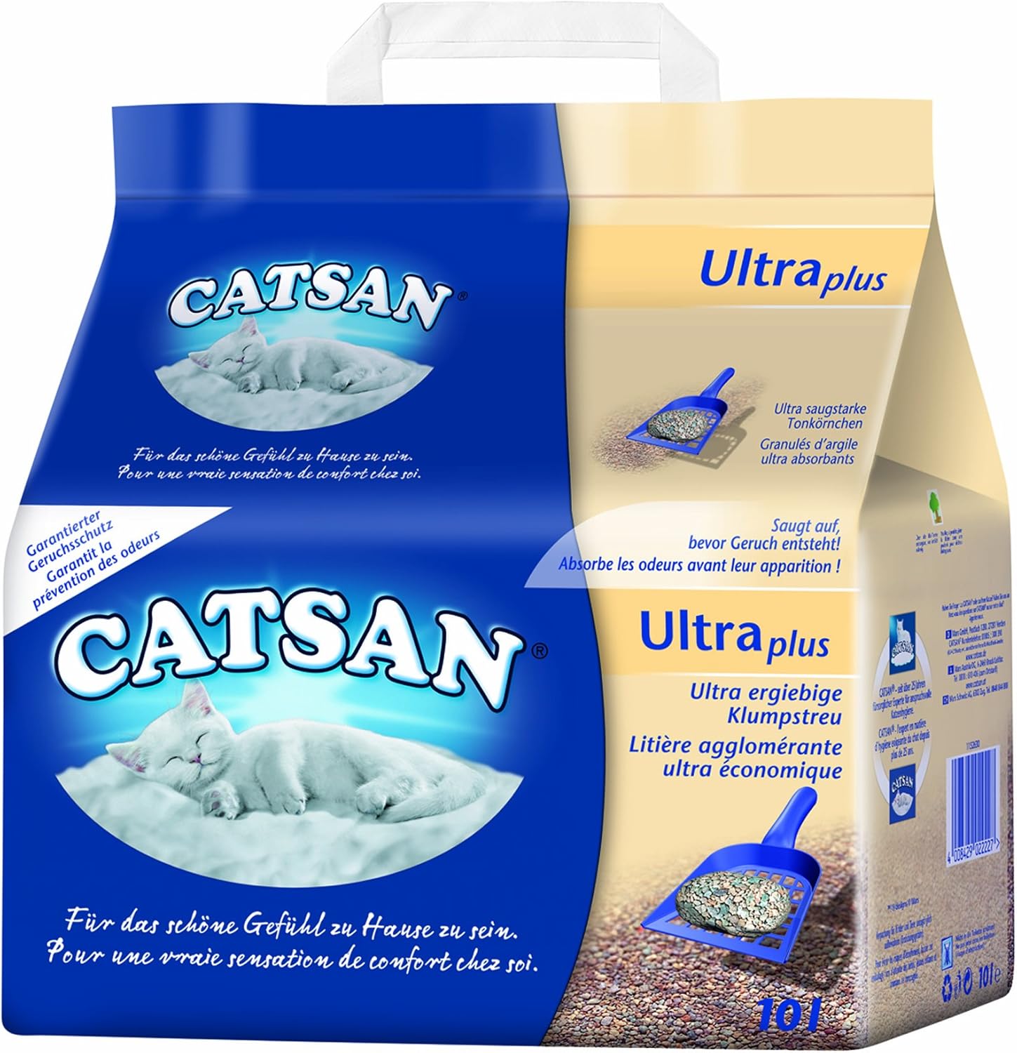 Catsan Ultra Lot de 3 paquets de litière agglomérante pour chats 10