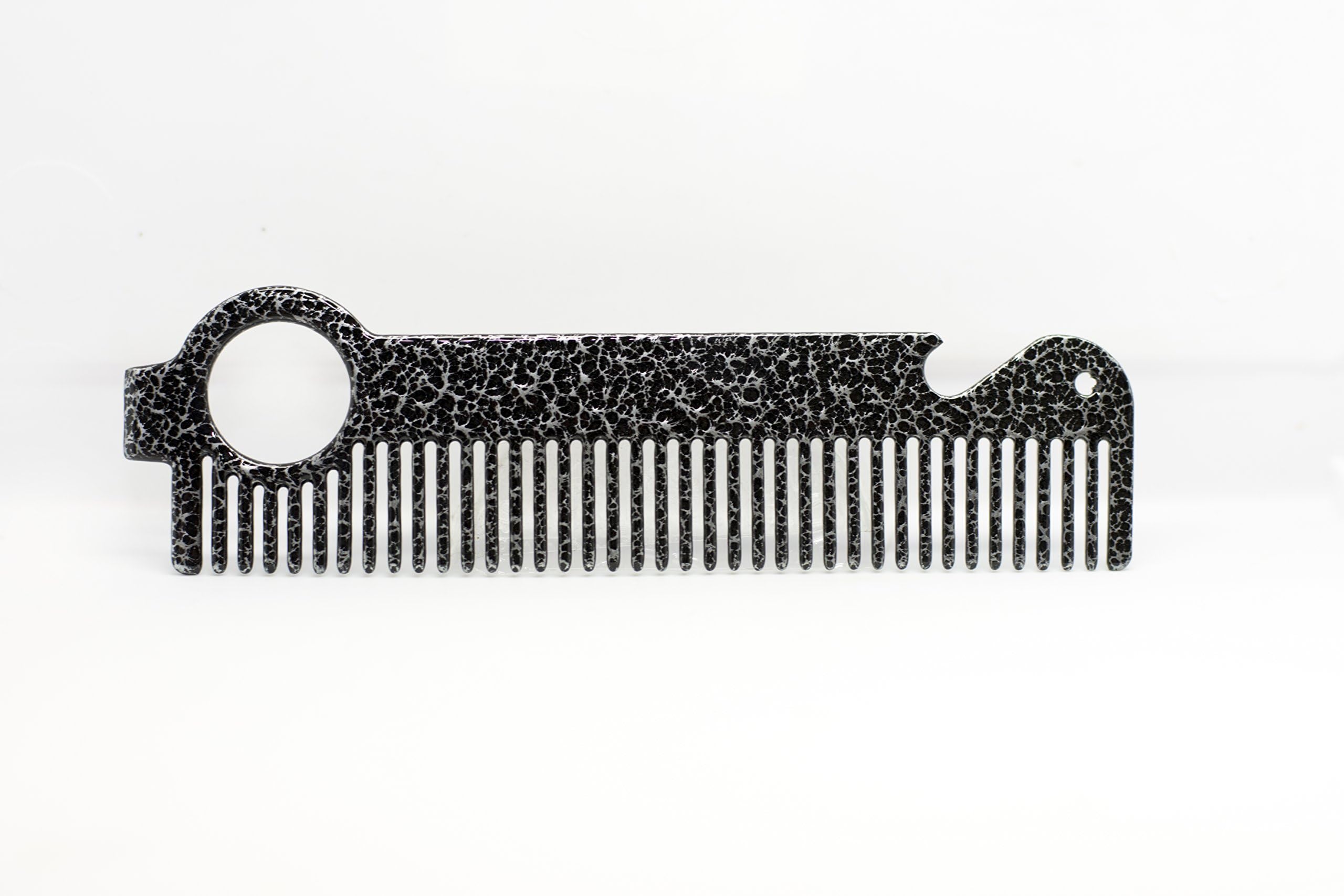 The"Beer'd Comb" by HEIRCOMB Silver Envy Hair & Beard Comb w/Bottle Opener