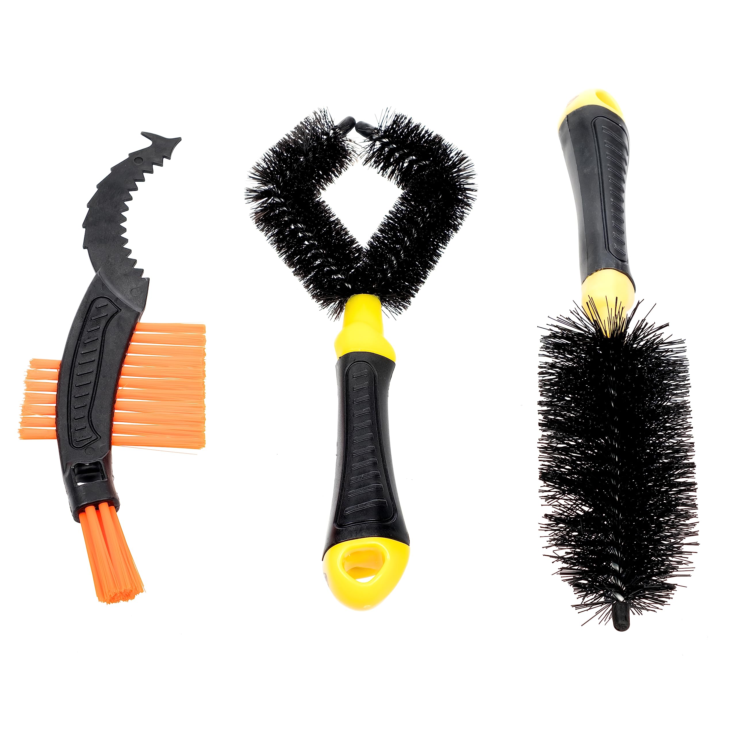 Invero 3 Piece Bike Bicycle Cleaning Dirt Wash Brush Set - Suitable for Most Bikes