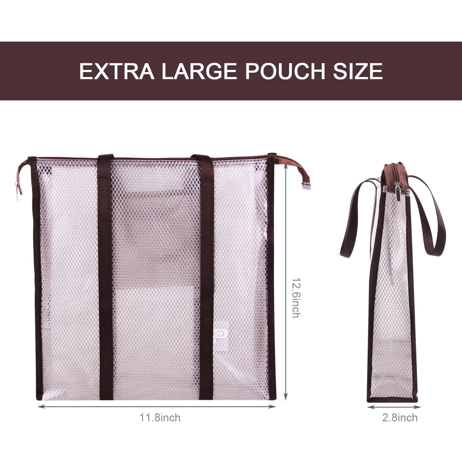 Beach Bag, Clear Beach Handbag with Zipper Closure, Non - Sticky Sand, Perfect for Work, School, Sports Games Concerts and Beach.