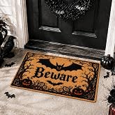 Halloween Door Mat Spooky Bat Gothic Halloween Doormat 16x24 Inches | Soft Crystal Velvet Halloween Welcome Mat & Front Door Mat Perfect Halloween Decorations Outdoor Accent