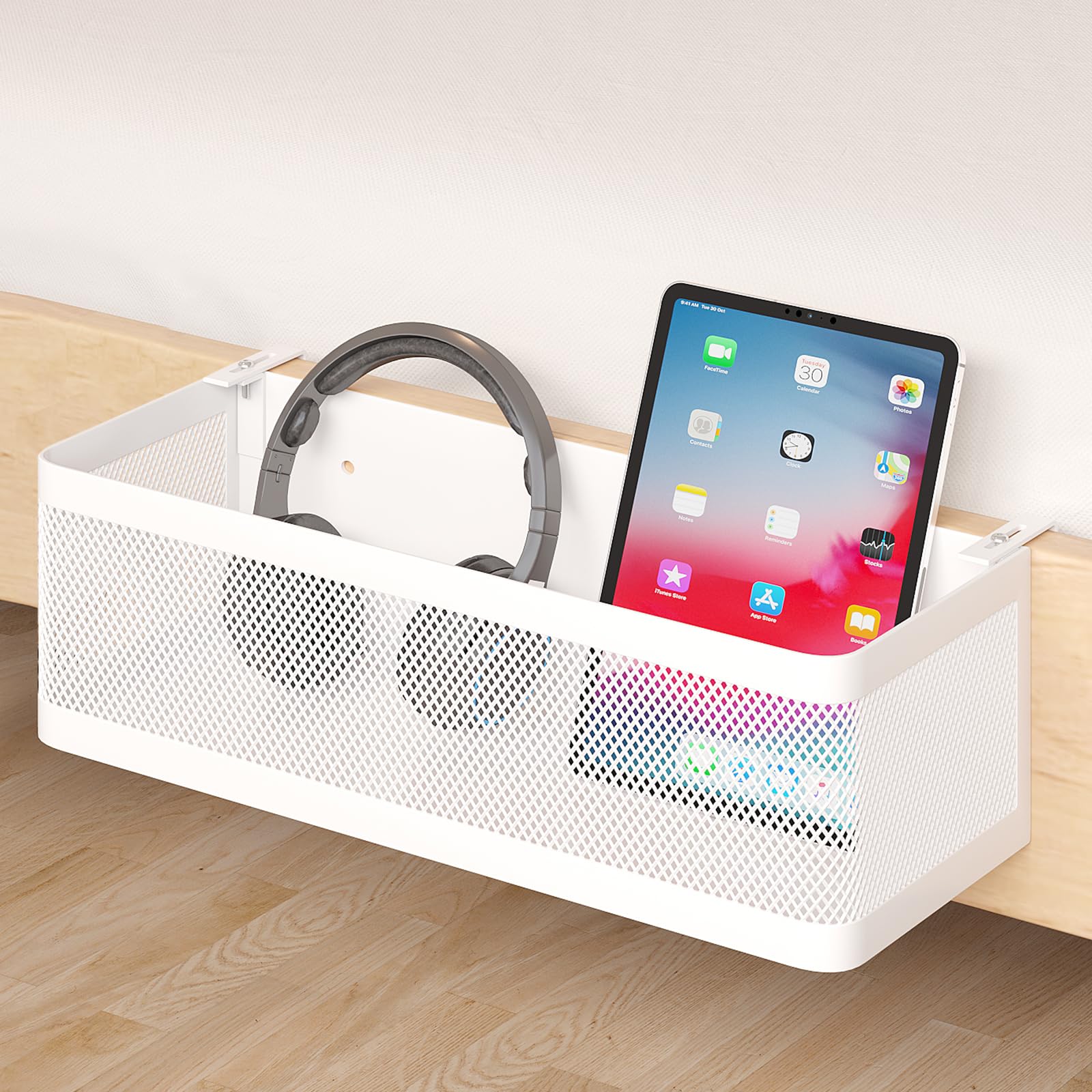 Photo 1 of Bedside Caddy Shelf for Bunk Bed, Office Cubicle Walls, Crib Rails, Dorm Bed College Dorm Room Essentials Bed Shelf for Cell Phone Headphone Magazine Snacks(White, L13.78in*W5.12in*H3.94in)