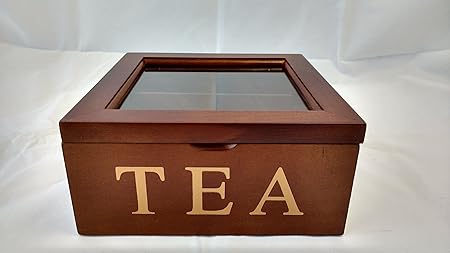 Item Caja Madera para infusiones 18x18x8Cm, Marrón, 18x18x8: Amazon.es: Hogar