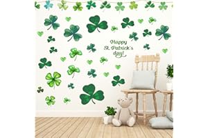 Rotumaty 14 Sheets St. Patrick’s Day Wall Sticker Decorations, Large Shamrock Wall Decals for Home School Office Decor Party Supplies Ornaments, 108 PCS