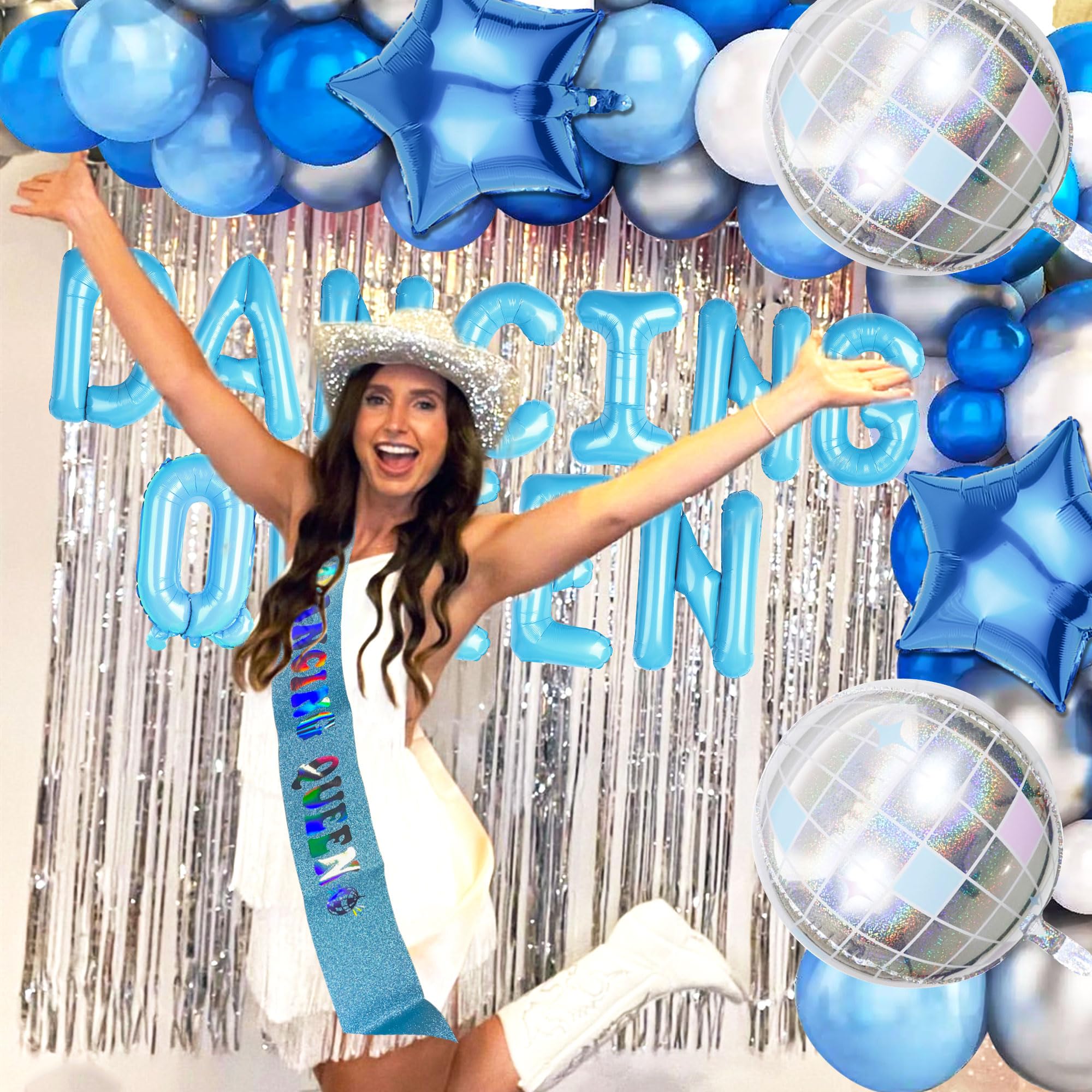 JeVenis Dancing Queen Balloons Banner Dancing Queen Bachelorette Party Decorations Mamma Mia Party Decoration Disco Parties Decors 70s Decoration