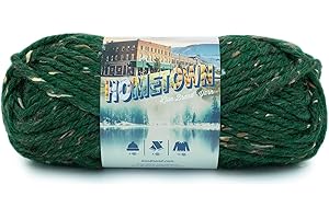 Lion Brand Yarn Hometown Yarn, Super-Bulky Yarn for Knitting, Crocheting, and Crafting, 1 Pack, Riverdale Tweed