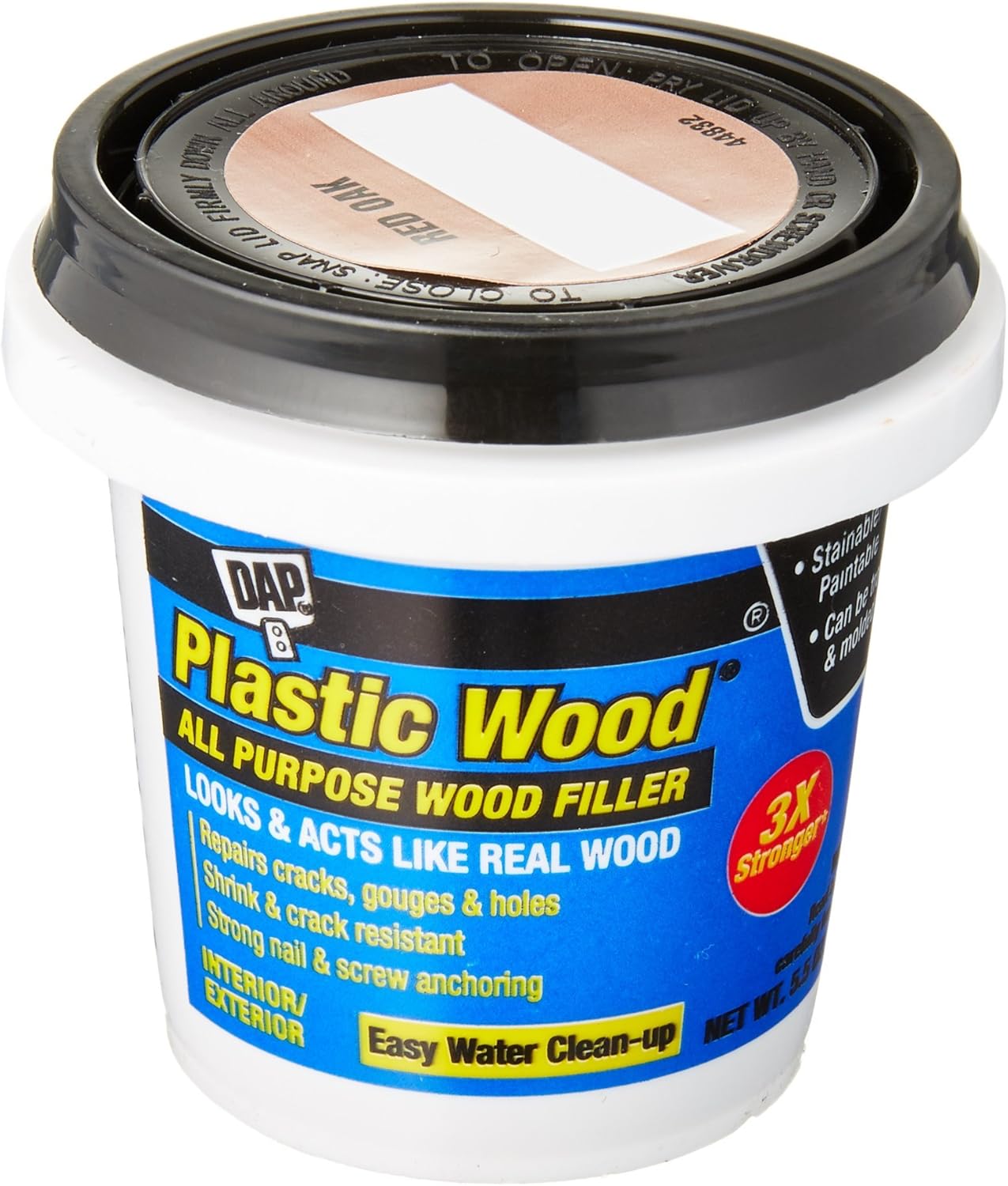 DAP 08116 Oak Plastic Carpenter's Latex Wood Filler, 5.5 oz, Red Wood