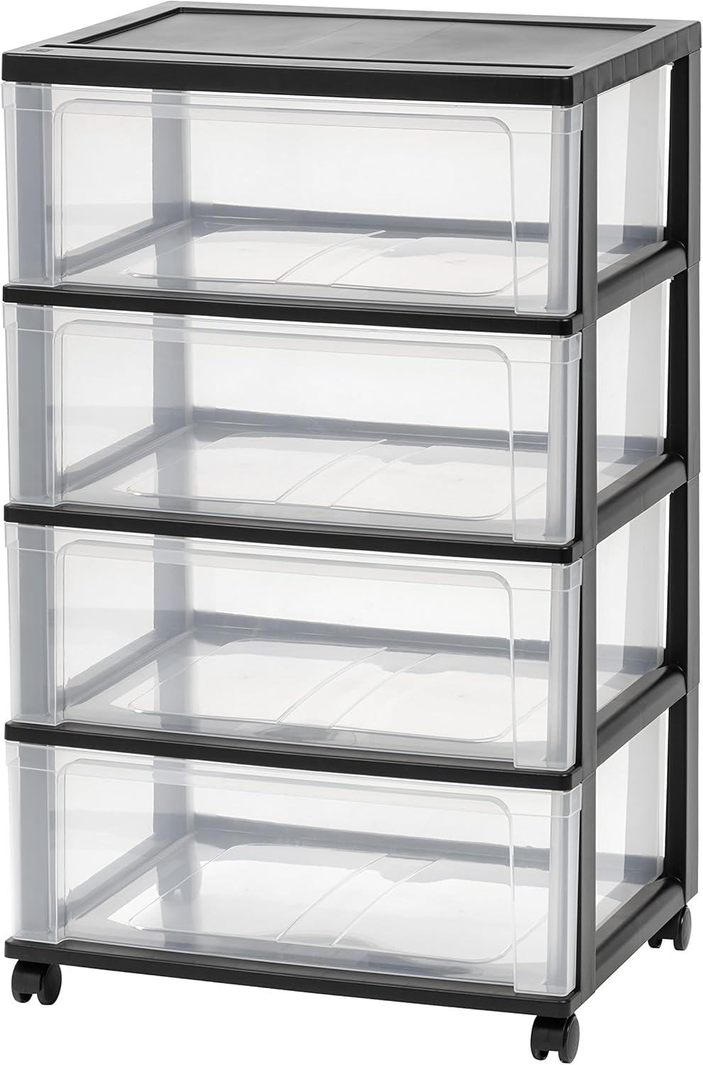 IRIS USA, Inc. 110303 4-Drawer Wide Chest, Black: Home & Kitchen