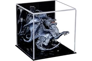 Better Display Cases Versatile Acrylic Mirrored Display Case, Cube, Dust Cover or Riser with Black Base 5" x 5" x 5" (A081-MDS)