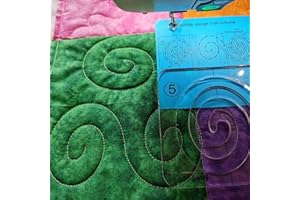 HONEYSEW Free Motion Quilting Template Series 5 with Quilting Frame for Domestic Sewing Machine Ruler (Swirl Template)