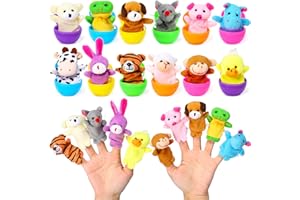 ThinkMax 12pcs Easter Eggs Filled with Finger Puppets for Easter Basket Stuffers, Easter Eggs Hunt, Easter Party Favor, Easter Gift for Kids