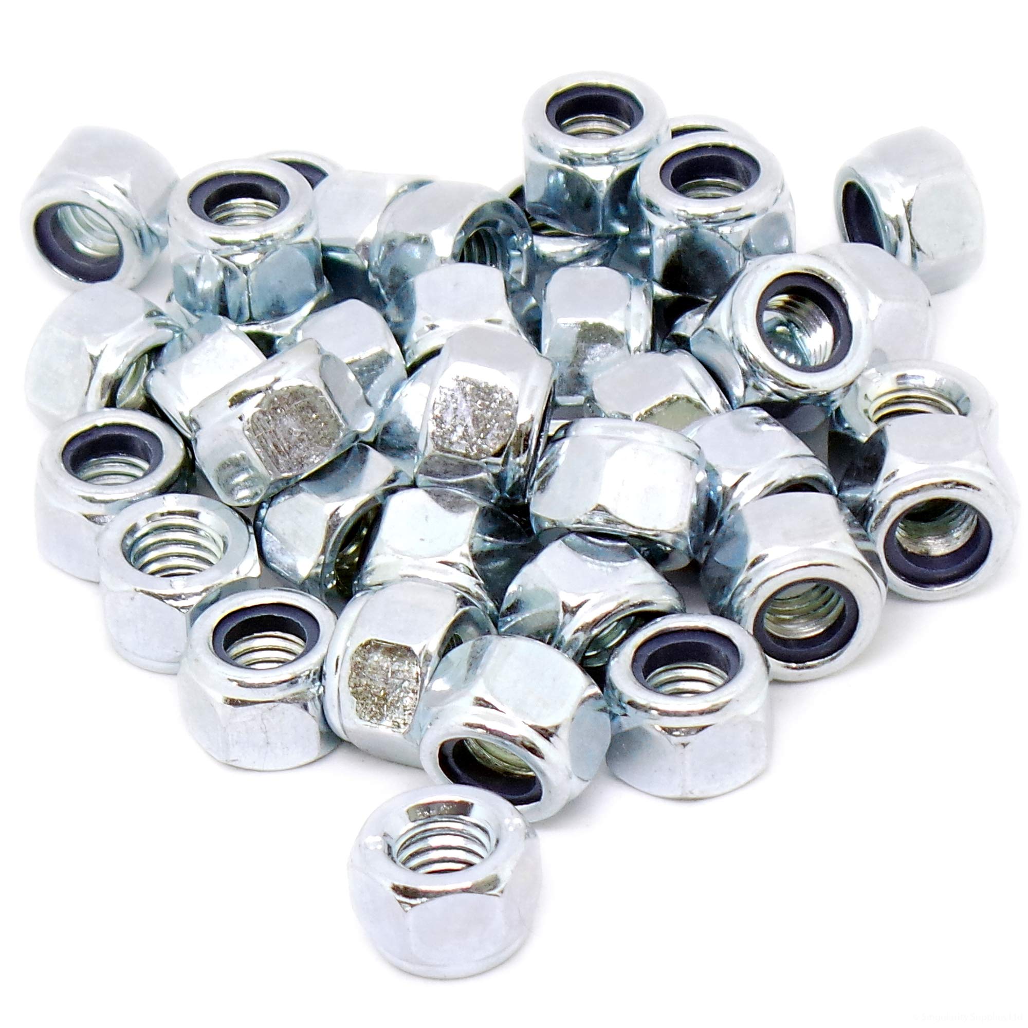 M8 (8mm) Nyloc Hex Nut (Type-P) - Steel (Pack of 40)