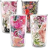 Tervis Kelly Ventura - Floral Collection Made in USA Double Walled Insulated Tumbler Travel Cup Keeps Drinks Cold & Hot, 16oz 4pk - Classic, Assorted