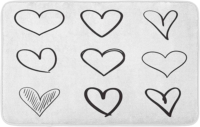Badematte Herzen auf weißen Liebeszeichen Einzigartig für Design