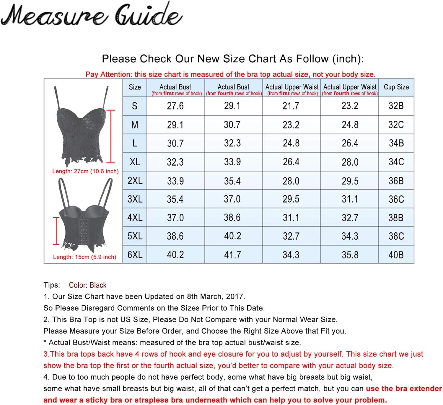 Charmian Women's Punk Goth Floral Lace Bustier Corset Party Bralet Crop Top at  Women’s Clothing store