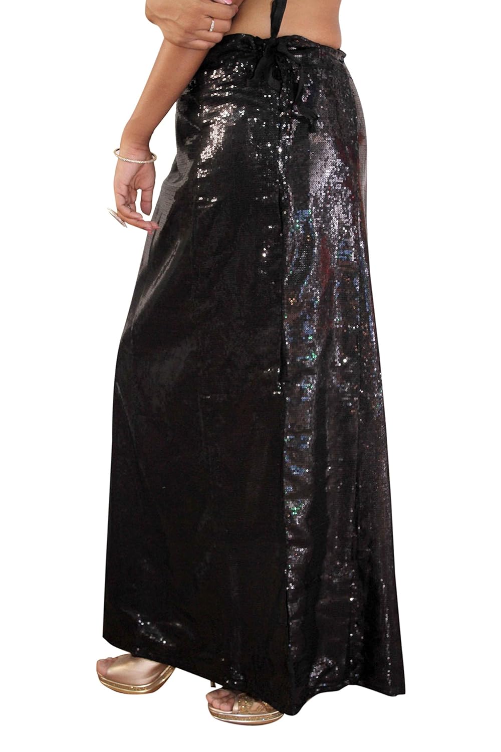 s.k. textiles women's sequence petticoat with cotton lining (sql018bk31m, black, 44)