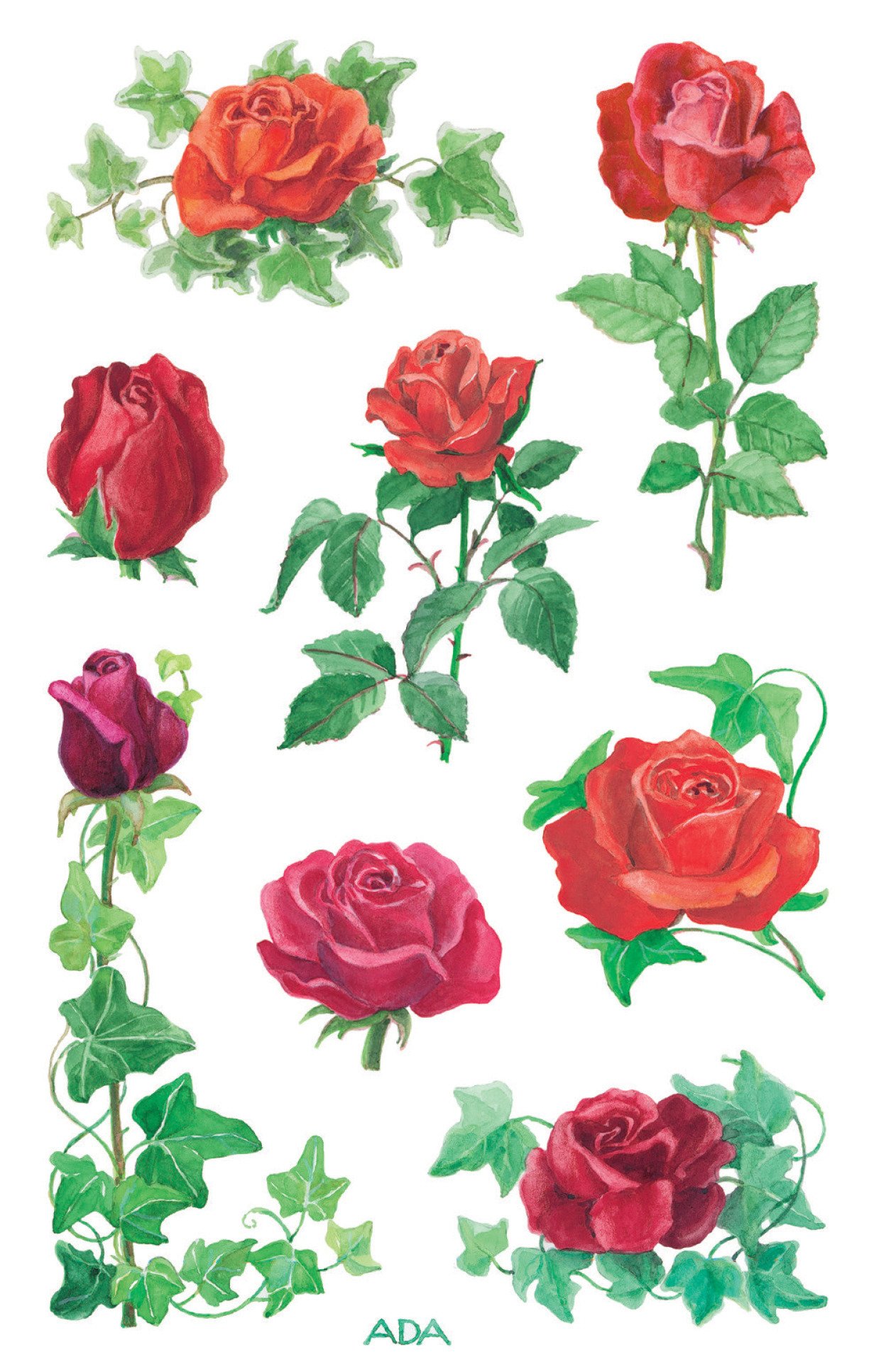 Avery Purposeful Form 54103 Decorative Stickers Roses 24 Aufkleber Colourful