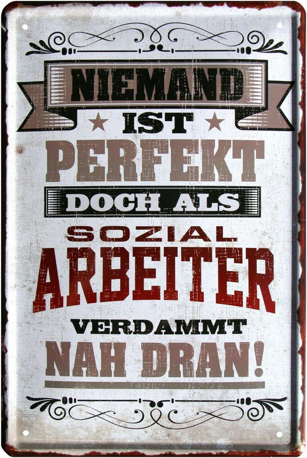 Nobody is perfect, but as a Social Worker 20 x 30 cm Tin Sign 2214