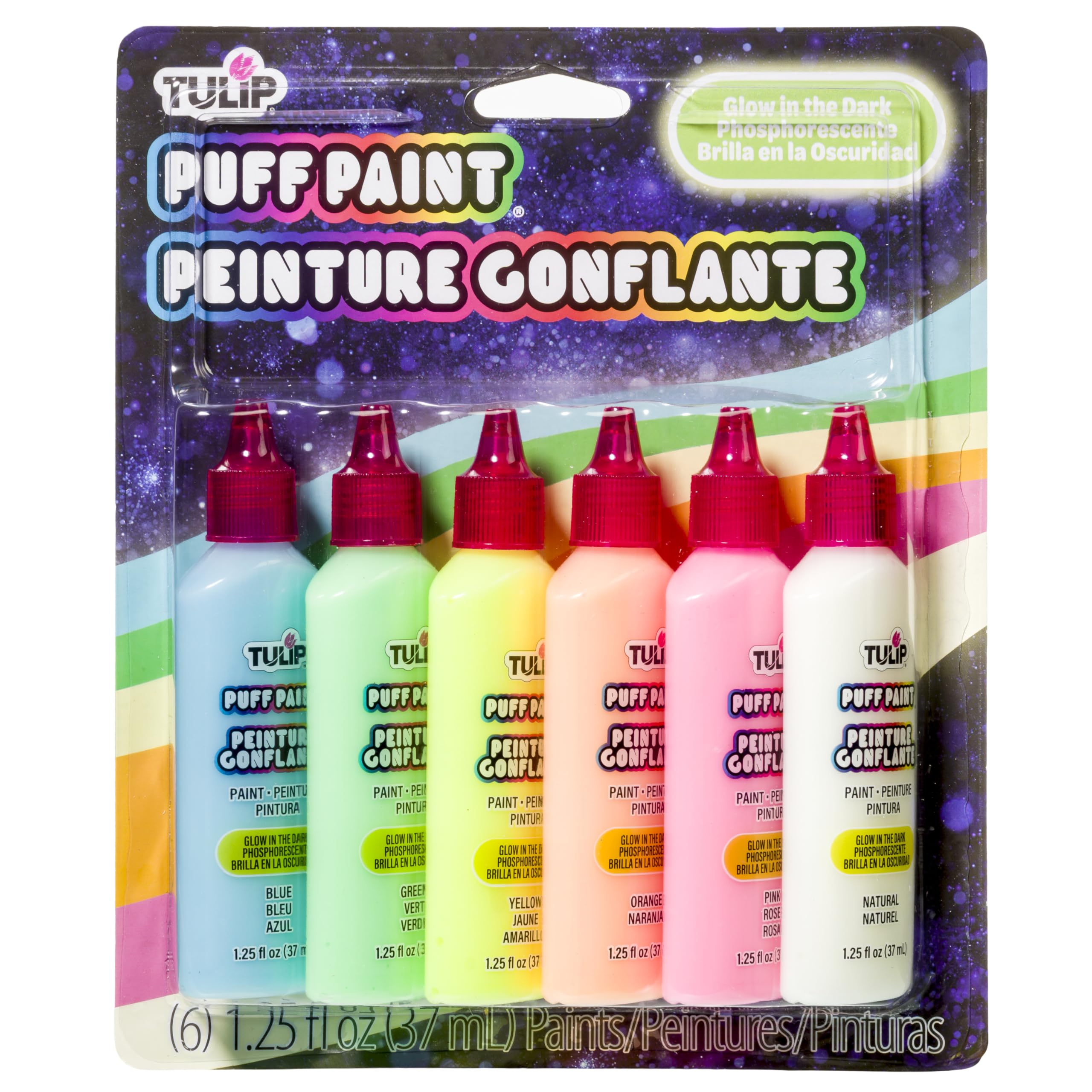 I Love To Create Tulip Dimensional Fabric Paints 1.25oz 6/Pkg-Glow