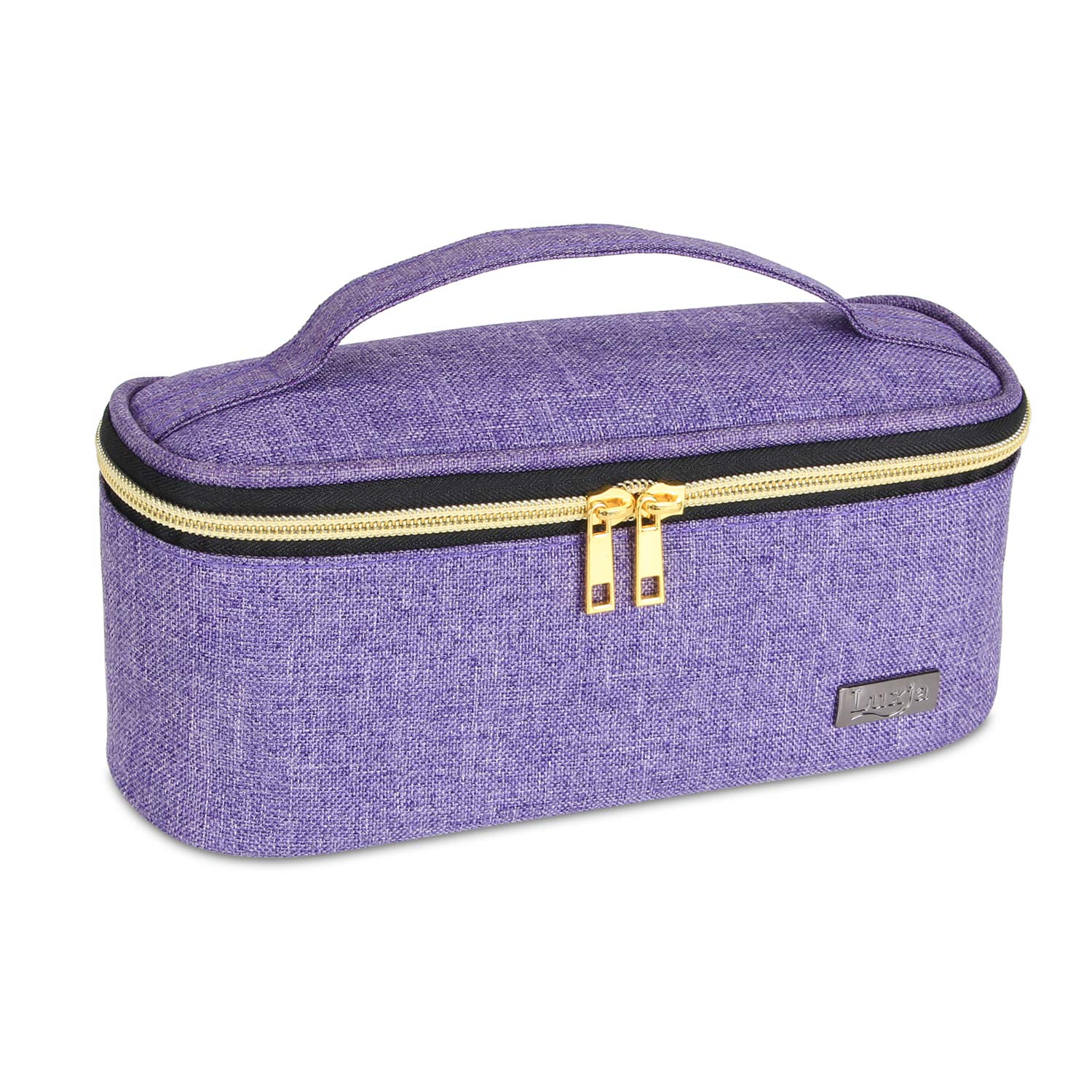 Luxja Nail Varnish Storage Case, Nail Varnish Holder, Nail Polish Bag - Holds 12 Bottles (15ml - 0.5 fl.oz), Nail Polish Case for Polish and Small Tools, Purple