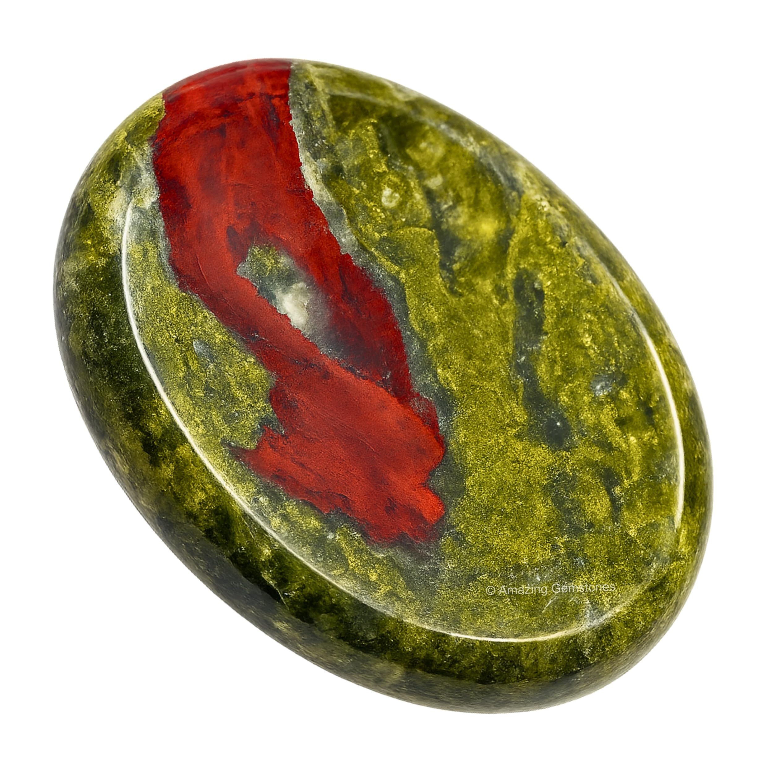 Photo 1 of ***MAJOR DAMAGE*** Amazing Gemstone Dragon Bloodstone Worry Stone Crystals and Healing Stones - Worry Stones for Stress Relief Gifts - Piedra Crystal Fidget for Meditation - Unique Stocking Stuffers and Birthday Gifts