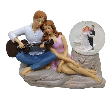 Ethnic Karigari Modern Art Proposal Gifts Handicrafts Showpieces for Home Decor Beautiful Miniature Couple Figurines for Car Dashboard