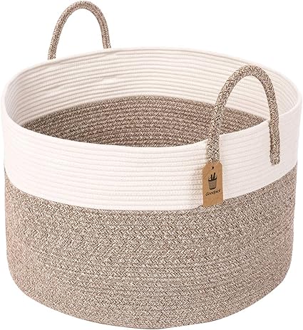 Panier A Linge En Corde De Coton Avec Poignees Panier De Rangement Pour Bebe Panier De Rangement Pour Jouets Oreiller 51 X 33 Cm Amazon Fr Cuisine Maison