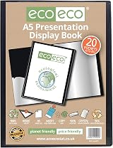 eco-eco A5 50% Recycled 20 Pocket Presentation Display Book Black