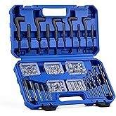 Orion Motor Tech 172pc Thread Repair Kit, SAE Helicoil Repair Kit with HSS Drill Bits Taps Inserts Breakoff Installation Tool
