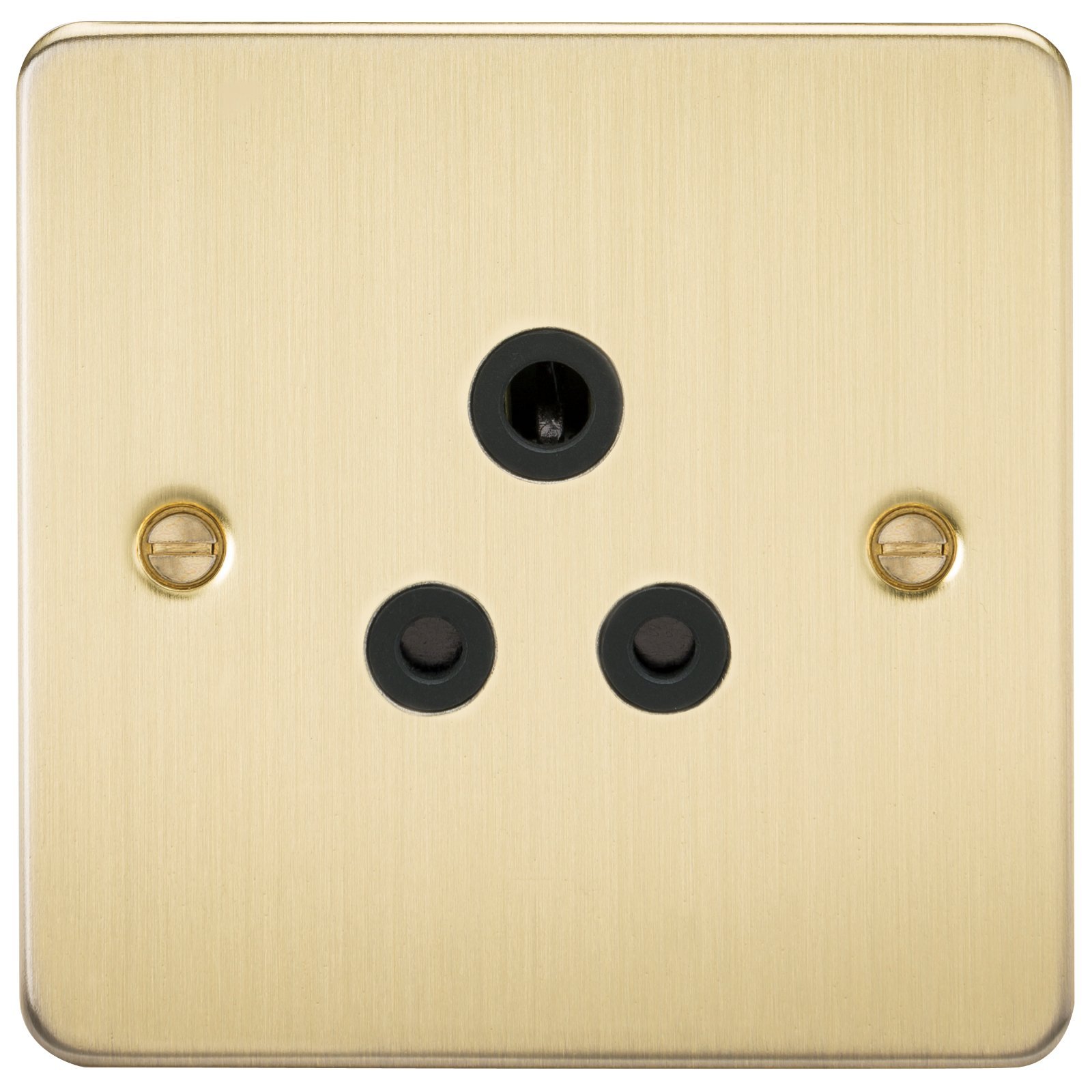 Knightsbridge FP5ABB 5 A Flat Plate Unswitched Socket, Brushed Brass