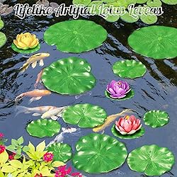 AIQINHU Artificial Lily Pads for Pond, 10 Pcs 5