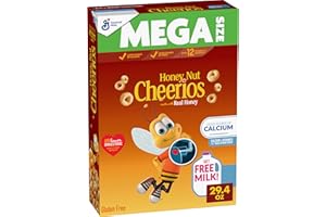 Cheerios Honey Nut Cheerios Heart Healthy Breakfast Cereal, Gluten Free Cereal With Whole Grain Oats, Mega Size, 29.4 oz