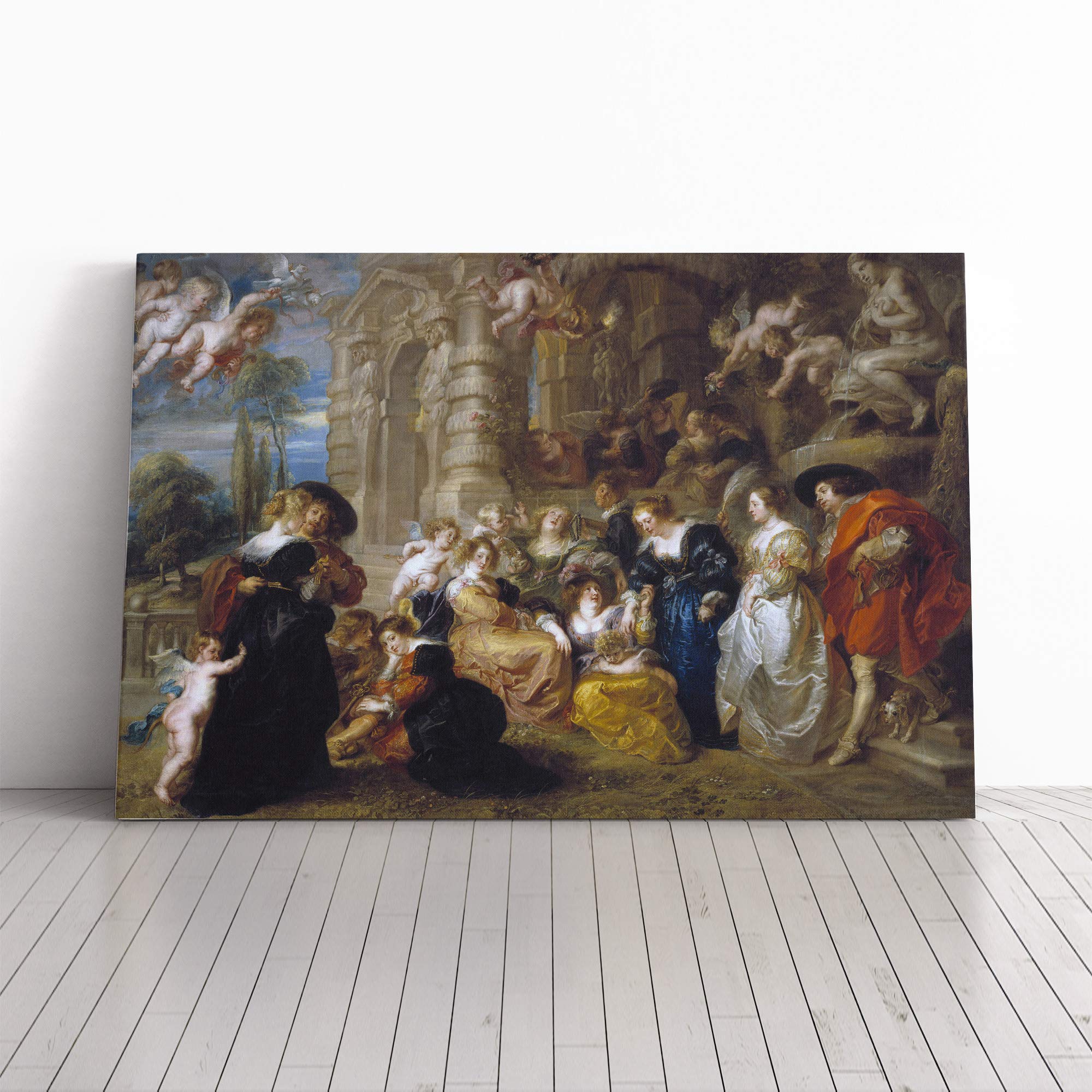 Peter Paul Rubens The Garden of Love Canvas Print | Gallery Wrapped 30mm Frame Wall Art | 20x14 inches | Ready to Hang | Modern Floral Picture | Living Room Bedroom Lounge Office
