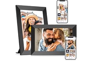 MAXANGEL Uhale 2 Pack Digital Picture Frame 32GB Storage 10.1 Inch WiFi Electronic Photo Frame Desktop SD Card Slot IPS Touch Screen HD Display Auto-Rotate Slideshow Share Videos Photos Send Wishes Remotely