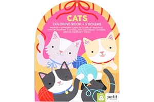 Cats Coloring Book + Stickers